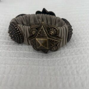 Burberry Leather Bracelet with Gold-Tone Hardware